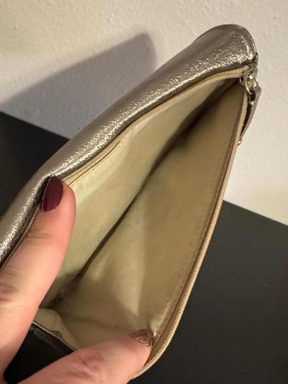 Coach Metallic Silver and Khaki Signature Continental Wallet - Picture 13 of 13
